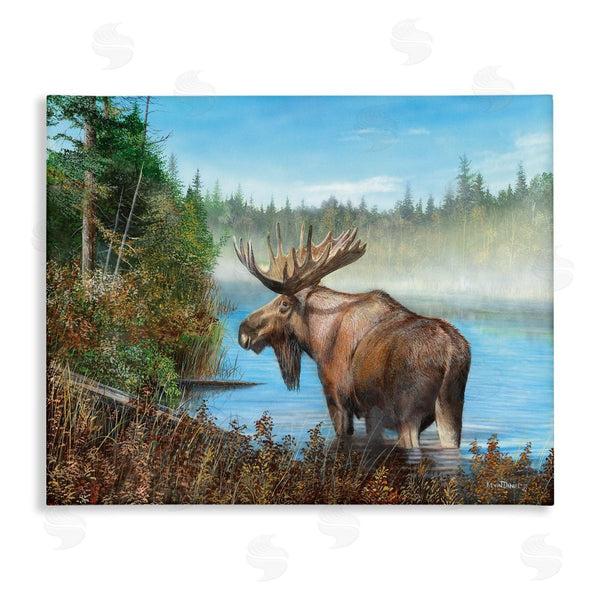 stupell industries Kevin Daniel | Rustic Moose Wading in Shore Wall Art