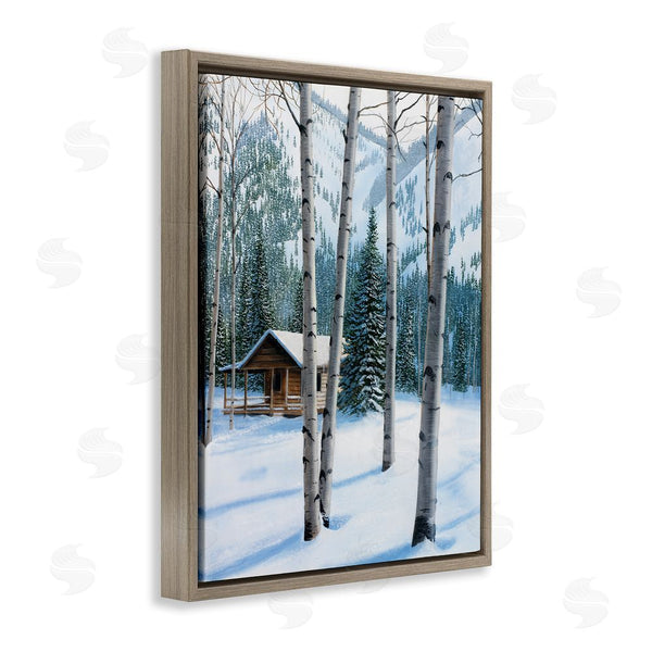 Stupell Industries Kevin Daniel | Snowy Cabin Through Birch Wall Art