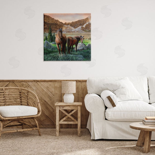 Stupell Industries Kevin Daniel | Two Horses By Mountain Wall Art