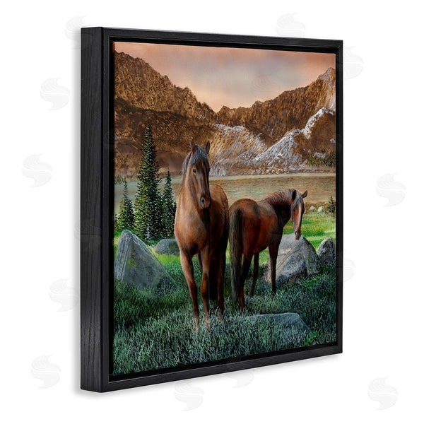 Stupell Industries Kevin Daniel | Two Horses By Mountain Wall Art