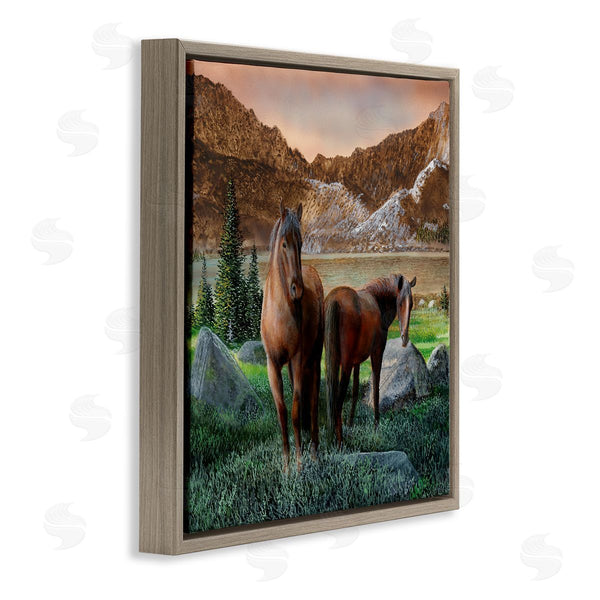 Stupell Industries Kevin Daniel | Two Horses By Mountain Wall Art