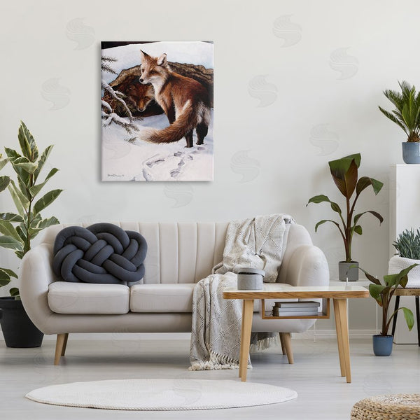Stupell Industries Kevin Daniel | Winter Foxes Wildlife Scene Wall Art