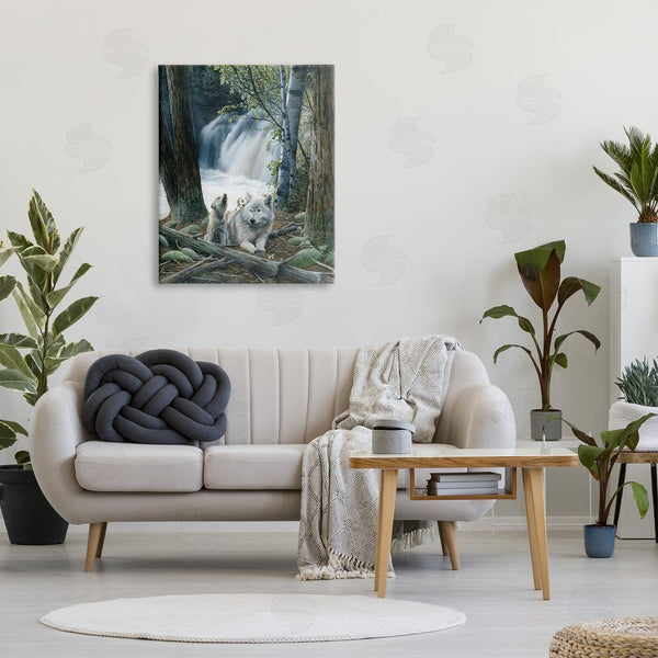 Stupell Industries Kevin Daniel | Wolves By Forest Waterfall Wall Art