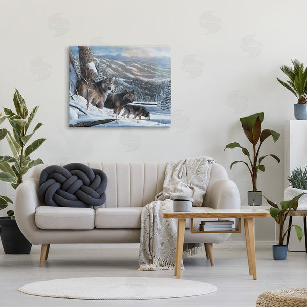 Stupell Industries Kevin Daniel | Wolves In Snowy Mountain Landscape Wall Art