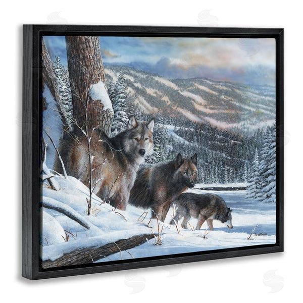 Stupell Industries Kevin Daniel | Wolves In Snowy Mountain Landscape Wall Art