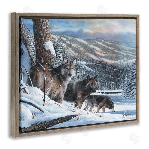 Stupell Industries Kevin Daniel | Wolves In Snowy Mountain Landscape Wall Art