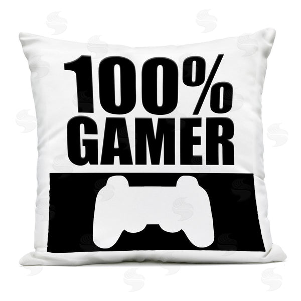 Stupell Industries Kim Allen | 100% Gamer Black & White Printed Throw Pillow