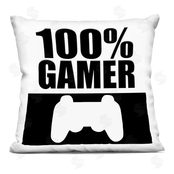 stupell industries Kim Allen | 100% Gamer Black & White Printed Throw Pillow