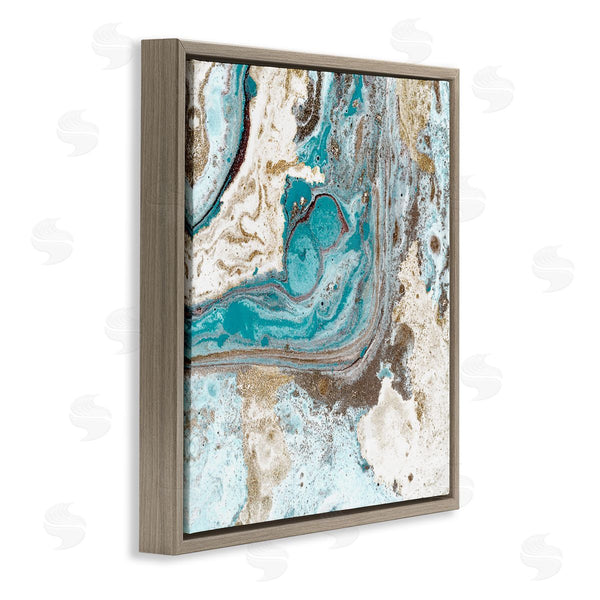 Stupell Industries Kim Allen | Abstract Fluid Turquoise Contrast Design Wall Art