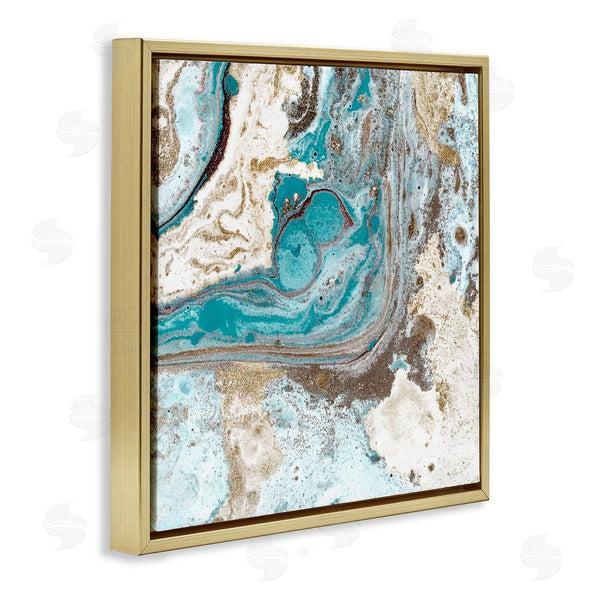 Stupell Industries Kim Allen | Abstract Fluid Turquoise Contrast Design Wall Art