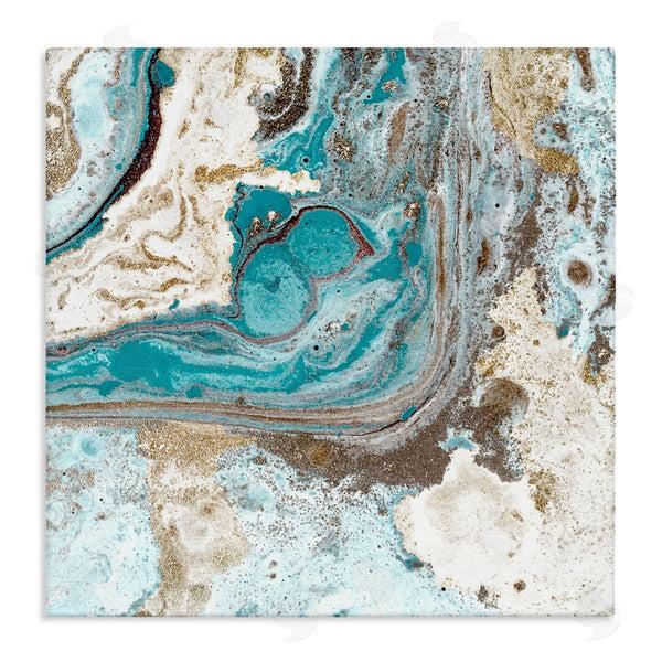 stupell industries Kim Allen | Abstract Fluid Turquoise Contrast Design Wall Art