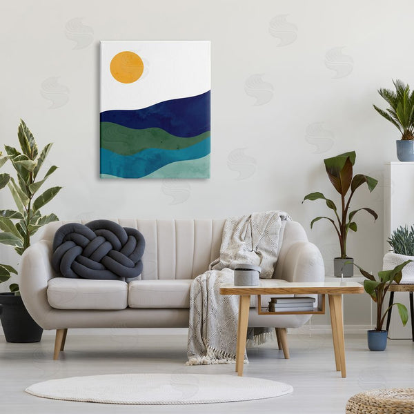 Stupell Industries Kim Allen | Abstract Hills Landscape Layered Stripes Sun Shining Wall Art