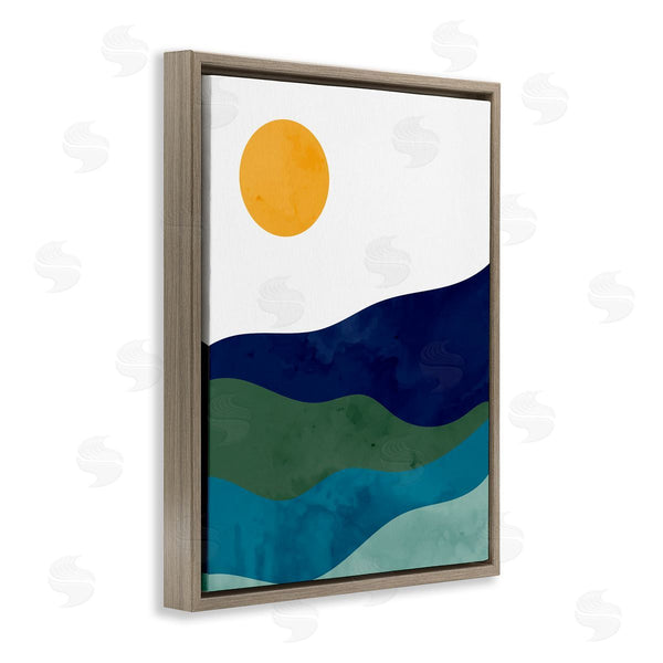 Stupell Industries Kim Allen | Abstract Hills Landscape Layered Stripes Sun Shining Wall Art