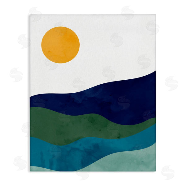 stupell industries Kim Allen | Abstract Hills Landscape Layered Stripes Sun Shining Wall Art