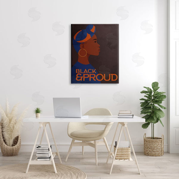 Stupell Industries Kim Allen | African American Woman Black And Proud Phrase Wall Art