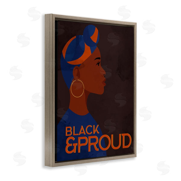 Stupell Industries Kim Allen | African American Woman Black And Proud Phrase Wall Art