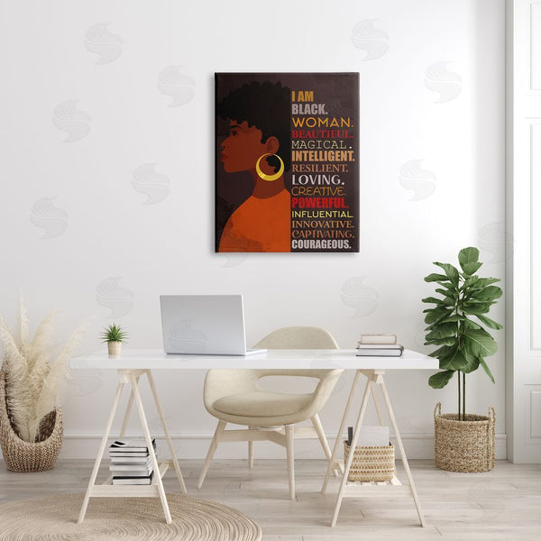 Stupell Industries Kim Allen | African American Woman I Am Inspirational Phrases Wall Art