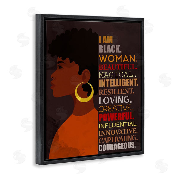 Stupell Industries Kim Allen | African American Woman I Am Inspirational Phrases Wall Art