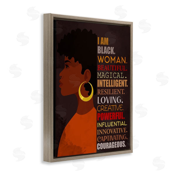 Stupell Industries Kim Allen | African American Woman I Am Inspirational Phrases Wall Art