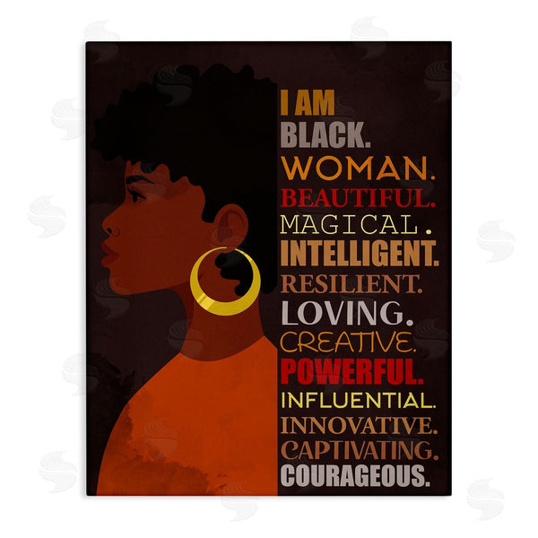 stupell industries Kim Allen | African American Woman I Am Inspirational Phrases Wall Art