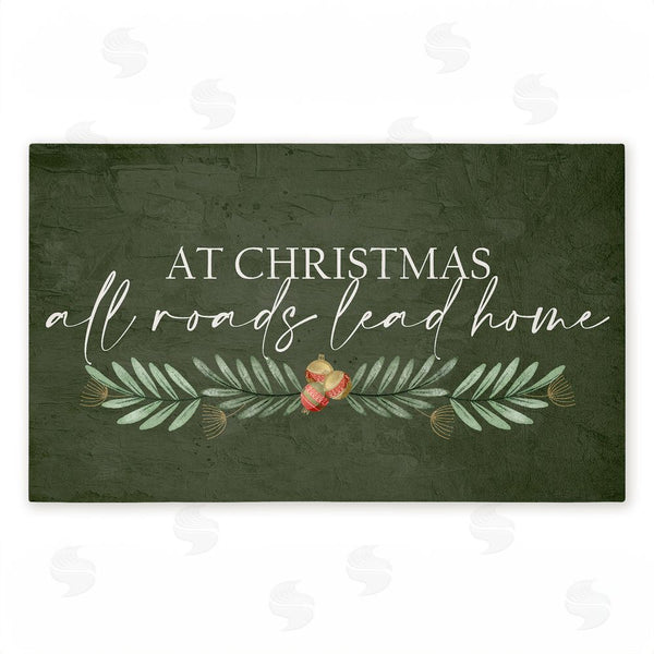 stupell industries Kim Allen | All Roads Lead Home Christmas Non-Woven Door Mat