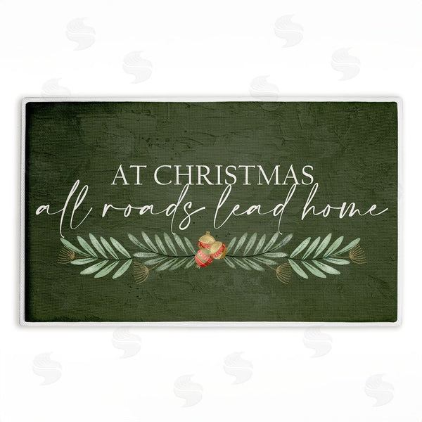 stupell industries Kim Allen | All Roads Lead Home Christmas Plush Bath Mat