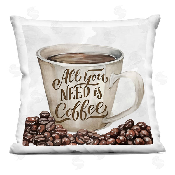 stupell industries Kim Allen | All You Need Morning Coffee Printed Throw Pillow