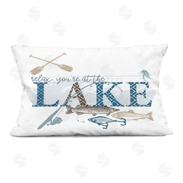 stupell industries Kim Allen | Always Better Lake Fishing Printed Throw Pillow