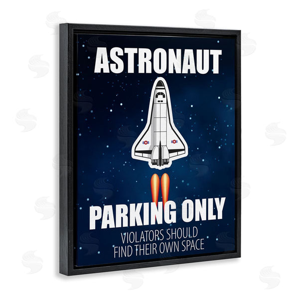 Stupell Industries Kim Allen | Astronaut Parking Only Sign Kids' Space Jet Humor Wall Art