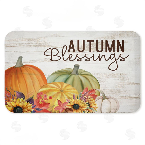 stupell industries Kim Allen | Autumn Blessings Pumpkins Anti-Fatigue Mat