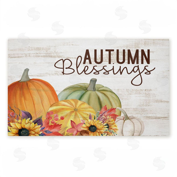 stupell industries Kim Allen | Autumn Blessings Pumpkins Non-Woven Door Mat