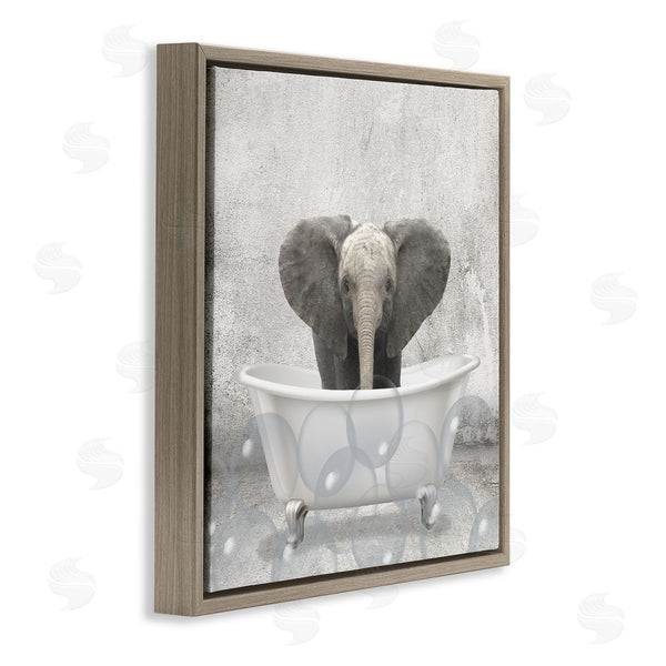 Stupell Industries Kim Allen | Baby Elephant Bath Time Wall Art