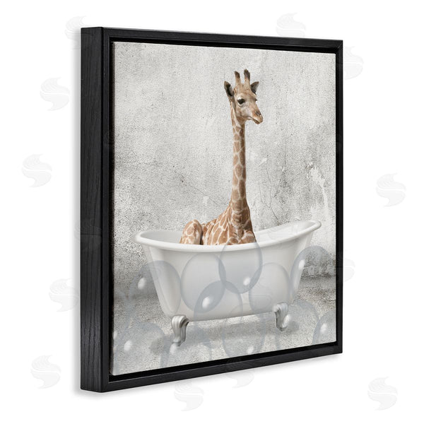Stupell Industries Kim Allen | Baby Giraffe Bath Time Wall Art