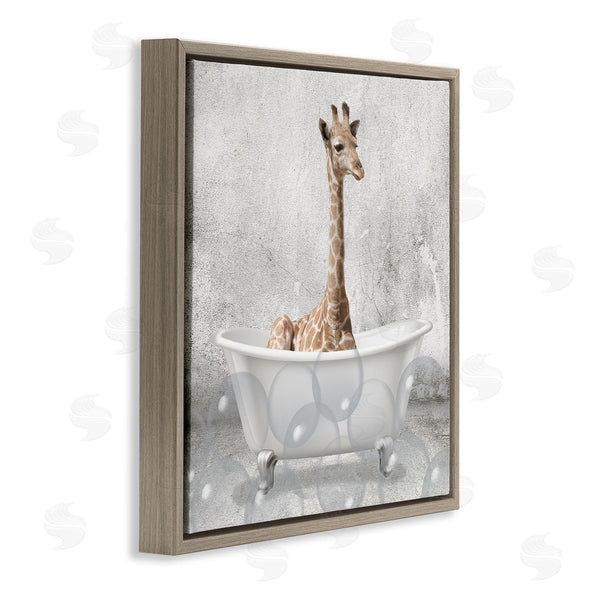 Stupell Industries Kim Allen | Baby Giraffe Bath Time Wall Art