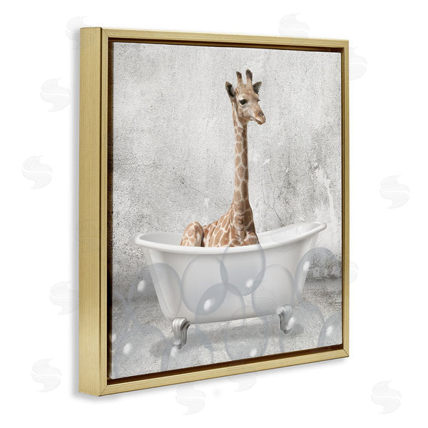 Stupell Industries Kim Allen | Baby Giraffe Bath Time Wall Art