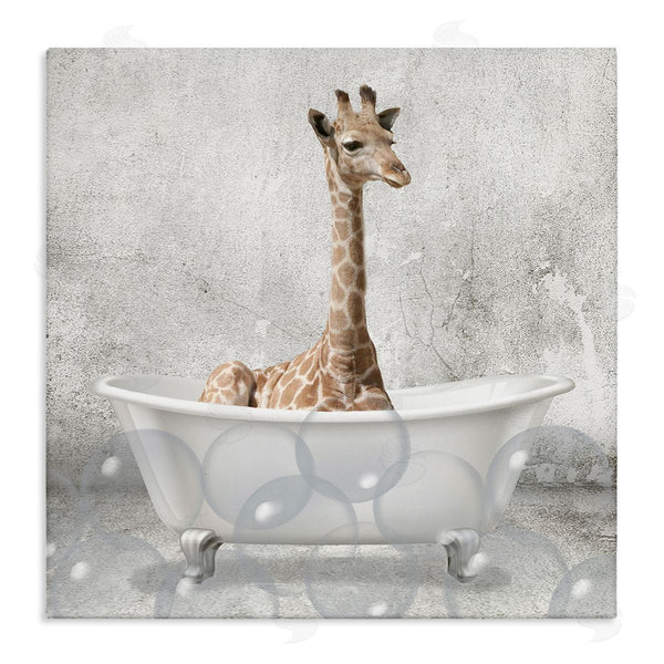 stupell industries Kim Allen | Baby Giraffe Bath Time Wall Art