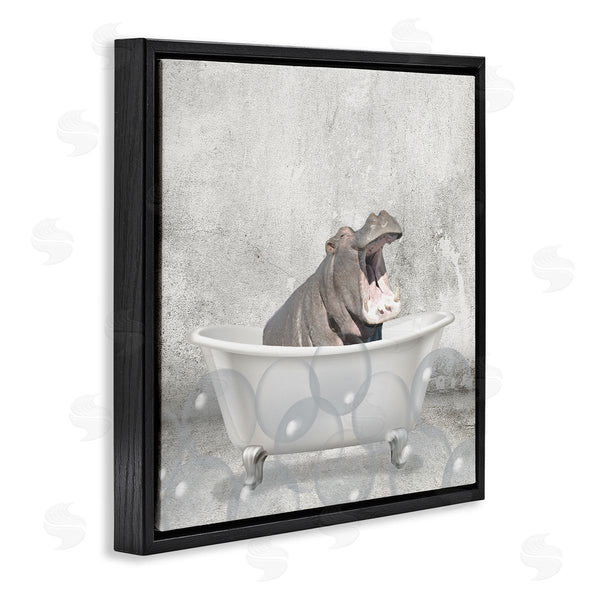 Stupell Industries Kim Allen | Baby Hippo Bath Time Wall Art