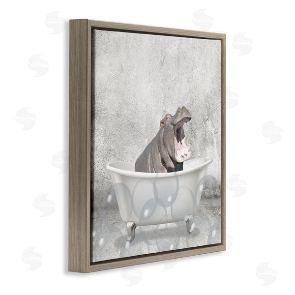 Stupell Industries Kim Allen | Baby Hippo Bath Time Wall Art