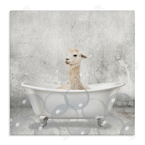 stupell industries Kim Allen | Baby Llama Bath Time Wall Art