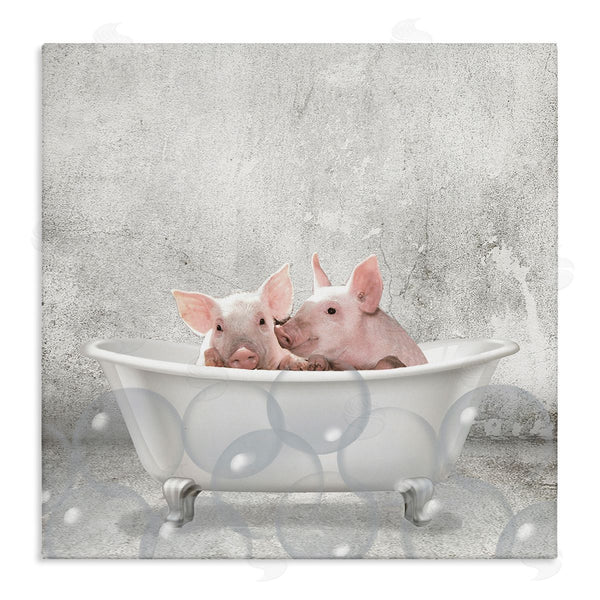 stupell industries Kim Allen | Baby Piglets Bath Time Wall Art