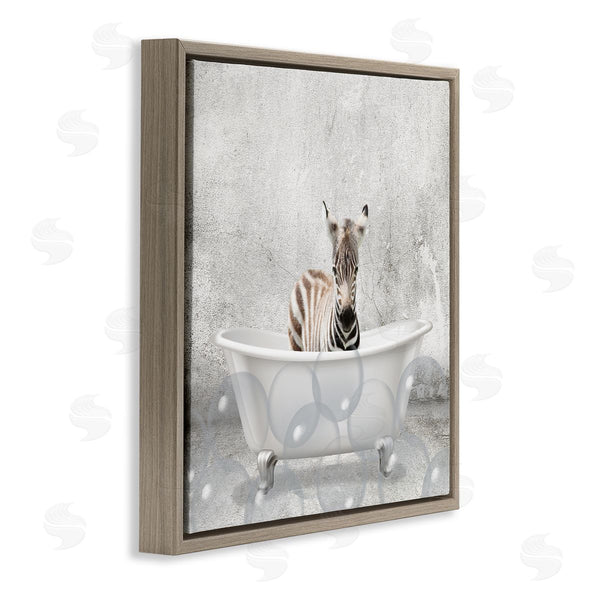 Stupell Industries Kim Allen | Baby Zebra Bath Time Wall Art