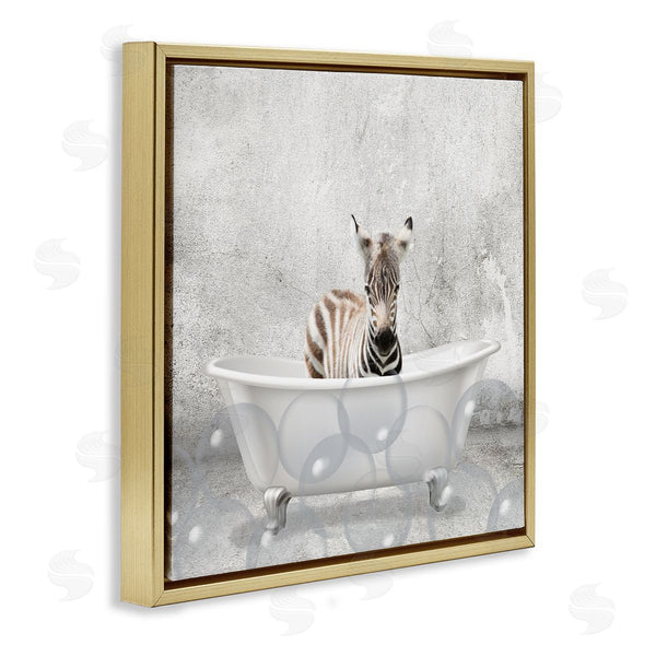 Stupell Industries Kim Allen | Baby Zebra Bath Time Wall Art