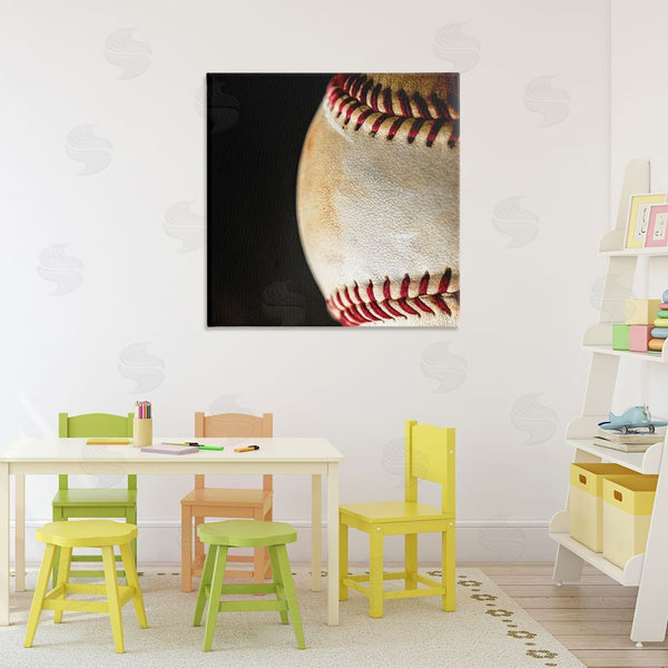 Stupell Industries Kim Allen | Baseball Closeup On Black