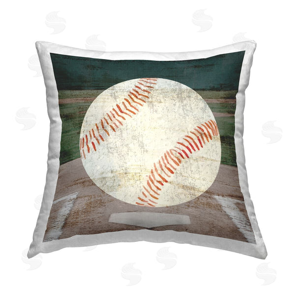 stupell industries Kim Allen | Baseball On Base Printed Throw Pillow