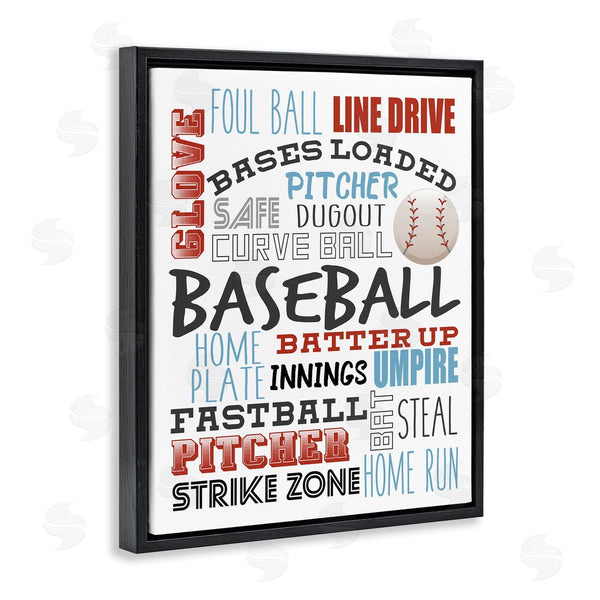 Stupell Industries Kim Allen | Baseball Sports Terms Red Blue Typography Kids' Hobby Wall Art