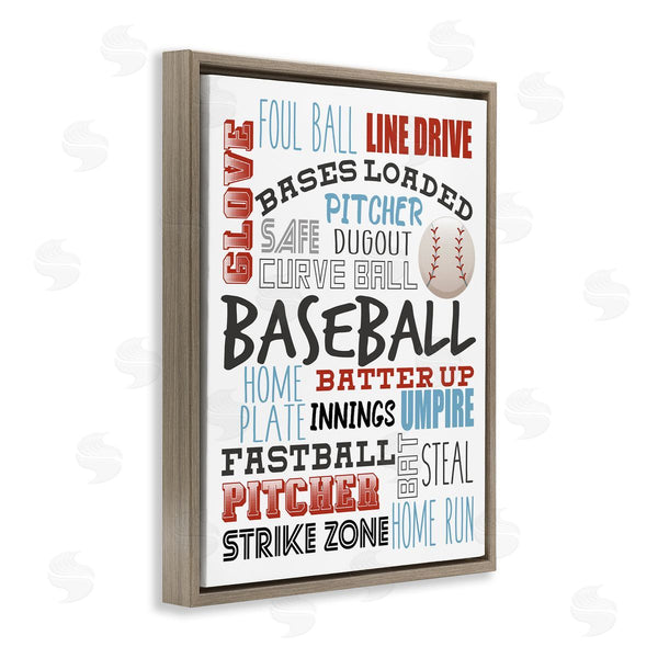 Stupell Industries Kim Allen | Baseball Sports Terms Red Blue Typography Kids' Hobby Wall Art
