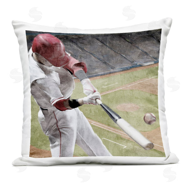 Stupell Industries Kim Allen | Baseball Swing In Action Printed Throw Pillow