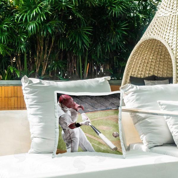 Stupell Industries Kim Allen | Baseball Swing In Action Printed Throw Pillow