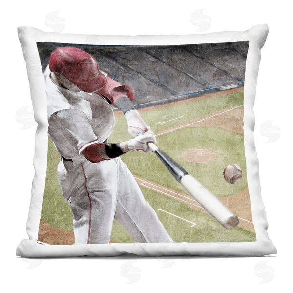 stupell industries Kim Allen | Baseball Swing In Action Printed Throw Pillow