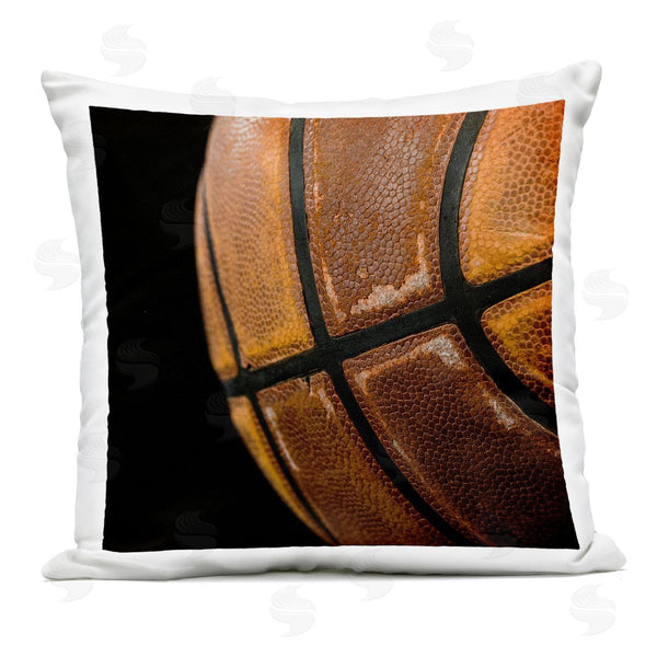 Stupell Industries Kim Allen | Basketball Closeup On Black Printed Throw Pillow